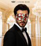 Red and Silver Checkered Masquerade Mask for Men - view 2