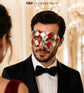 Red and Silver Checkered Masquerade Mask for Men - view 4