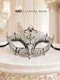 Silver Crown Masquerade Mask for Women with Black Stones - view 5