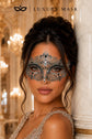 Silver Crown Masquerade Mask for Women with Black Stones - view 4