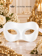 White Classic Venetian Mask for Men | Traditional Half Face Masquerade Mask for Mardi Gras, Carnival & Costume Events product view 7