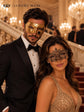 Gold Couples Venetian Masquerade Mask Set | Classic Men’s Mask & Elegant Gold Lace Mask for Women product view 4