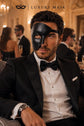 Black Phantom Masquerade Mask for Men - Classic One-Eye - view 4