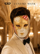 Red Checkered Full-Face Masquerade Mask - Gold and White - view 6