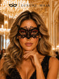 Black Cat Masquerade Mask for Women with Red Crystals - view 3