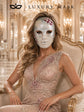 Purple Checkered Full-Face Masquerade Mask - Silver and White - view 6