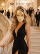 Black Checkered Full-Face Masquerade Mask - Gold and White - view 6