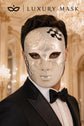 Black Checkered Full-Face Masquerade Mask - Silver and White - view 5
