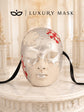 Red Checkered Full-Face Masquerade Mask - Silver and White - view 8