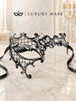 Black Phantom Masquerade Mask for Women with Clear Rhinestones - view 5