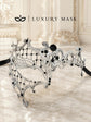 Antique Silver Phantom Masquerade Mask for Women with Black Stones - view 5