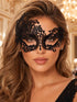 Black Swan Lace Masquerade Mask for Women - front view