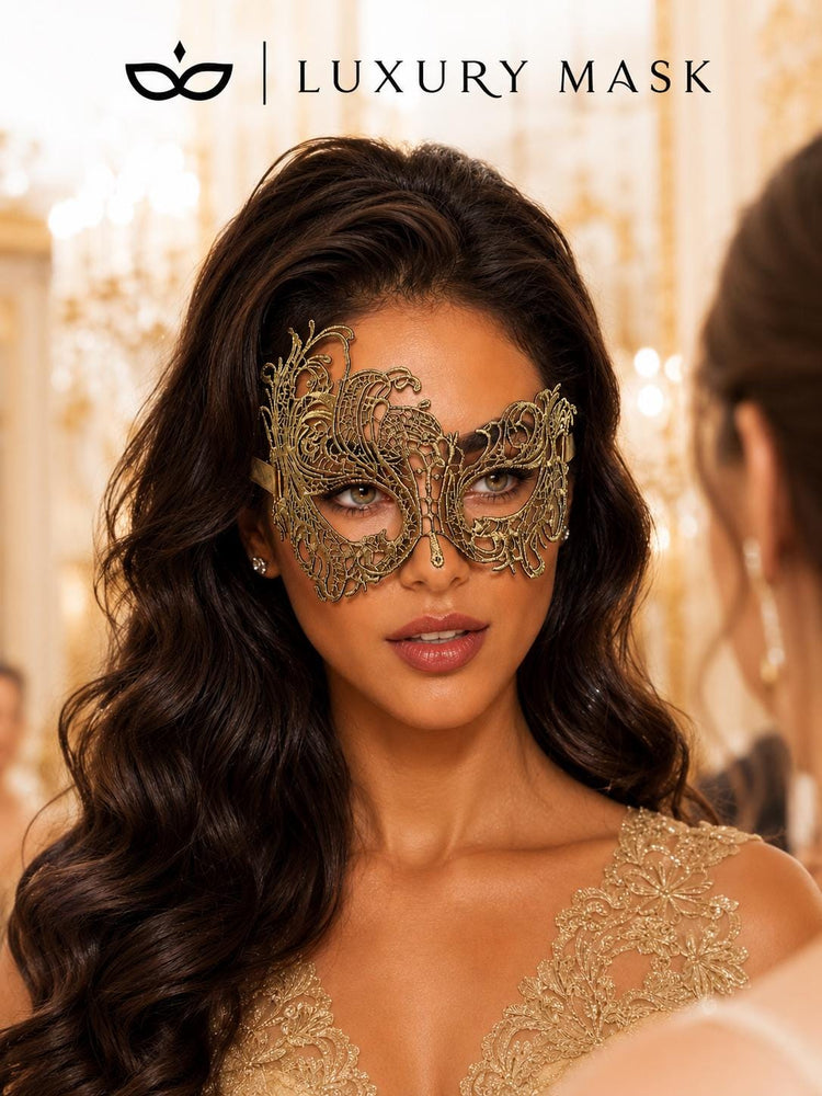 Gold Swan Lace Masquerade Mask for Women - view 5