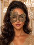 Gold Swan Lace Masquerade Mask for Women - front view