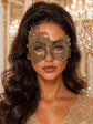 Gold Swan Lace Masquerade Mask for Women - front view
