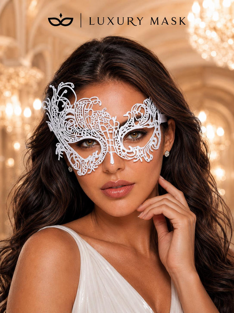 White Swan Lace Masquerade Mask for Women - view 5