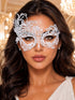 White Swan Lace Masquerade Mask for Women - front view