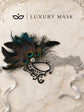 Silver and Black Phantom Feather Masquerade Mask for Women - view 5