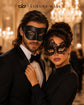 Black Couples Masquerade Mask Set - Swan Lace and Venetian - view 3
