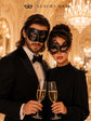 Black Couples Masquerade Mask Set - Swan Lace and Venetian - view 4
