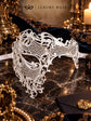 White Phantom Masquerade Mask for Men with Rhinestones - view 6