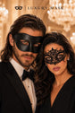 Black Couples Masquerade Mask Set - Lace and Classic Venetian - view 4