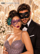 Black & Purple Masquerade Masks for Couples | Classic Venetian Men&