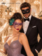 Black & Purple Masquerade Masks for Couples | Classic Venetian Men&
