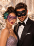 Black & Purple Masquerade Masks for Couples | Classic Venetian Men&