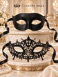 Black Classic Venetian Mask for Men & Elegant Black Lace Mask for Women | His and Hers Masquerade Set - product image 6