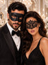 Black Classic Venetian Mask for Men & Elegant Black Lace Mask for Women | His and Hers Masquerade Set - product image 1