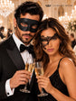 Black Classic Venetian Mask for Men & Black Phantom Lace Mask for Women | His and Hers Masquerade Set - product image 5