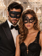 Black Swan Lace Mask for Women with Classic Black Venetian Mask for Men | Elegant Couples Masquerade Set - product image 5