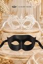 Black & White Masquerade Pair | Classic Venetian Mask for Men with Elegant White Lace Mask for Women - product image 6