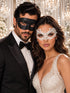 Black & White Venetian Masquerade Masks | Classic Black Mask for Men with White Lace Mask for Women - product image 1