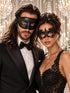 Black Glitter Venetian Mask for Men & Black Lace Mask for Women | His and Hers Masquerade Mask Set - product image 1