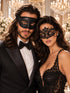Black Venetian Glitter Mask for Men & Black Lace Mask for Women | Elegant Couples Masquerade Masks - product image 1