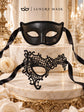 Black Phantom Lace Mask for Women with Black Glitter Venetian Mask for Men | Couples Masquerade Set - product image 6