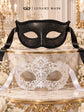 Black Glitter Venetian Mask for Men & White Flower Lace Mask for Women | Black White Couples Masquerade Set - product image 6