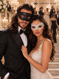 Black Glitter & White Lace Masquerade Masks | Venetian Men’s Mask with Elegant Women’s Lace Eye Mask - product image 5