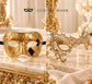Gold Classic Venetian Mask for Men & Gold Phantom Lace Mask for Women | Matching Gold Couples Masquerade Mask Set product view 6