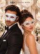 White Glitter Venetian Masks for Couples | Men’s Classic Masquerade Mask with Women’s White Lace Eye Mask - product image 4