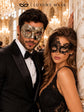 Silver Black Antique Venetian Mask for Men with Black Swan Lace Mask for Women | Couples Masquerade Masks - product image 5