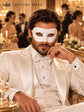 White Classic Venetian Mask for Men | Traditional Half Face Masquerade Mask for Mardi Gras, Carnival & Costume Events product view 6