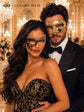 Gold & Black Couples Masquerade Mask Set | Classic Gold Venetian Mask for Men and Black Gold Phantom Lace Mask for Women product view 2