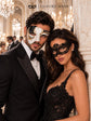 Black Gold Phantom Men’s Mask & Black Lace Women’s Mask | Antique Venetian Masquerade Masks for Couples - product image 5