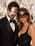 Black Swan Lace Mask for Women with Black Gold Phantom Mask for Men | Antique Style Couples Masquerade Set - product image 1