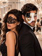 Black Gold Antique Phantom Mask for Men with Black Lace Mask for Women | Venetian Masquerade Couple Masks - product image 5