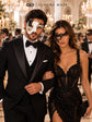 Black Phantom Lace Mask for Women & Black Gold Phantom Mask for Men | Antique Style Masquerade Couple Set - product image 3