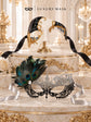 Black Silver Peacock Lace Mask for Women & Black Gold Antique Phantom Mask for Men | Venetian Masquerade Couple Set - product image 6